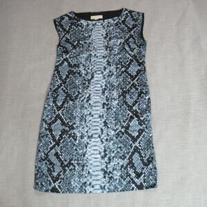 Michael Kors Dress Womens S Blue Gray Snake Skin Rhinestones Sleeveless Sheath